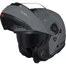 Capacete Ls2 Strobe 2 Ff908 Cinza Robocop Escamoteável Moto