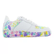 Perugia Tenis Urbano Blanco/colores Pastel Para Mujer 79644