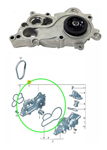 Bomba Agua Vw New Golf 1.4 - Fox 1.6 - Audi 1.4t Foto 3