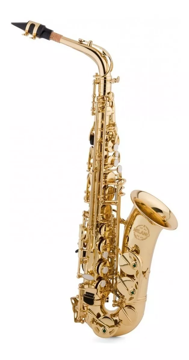 Saxofone Alto Laqueado Eb Milano Custom Sax Mi Com Case Loja