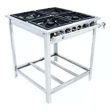 Fogão Industrial Venâncio 4 Boc Ei4 Baixa Pressão Extra Inox Cor Aço Inoxidável