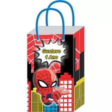 Sacola Personalizada Med. 20x13x6cm Homem Aranha Cut 40 Uni.