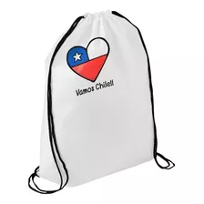 Mochila Tipo Morral Vamos Chile, 34 X 44 Cm, 40 Unds