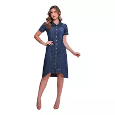 Vestido Feminino- Jeans Moda Evangélica. ( Ref. 2001)