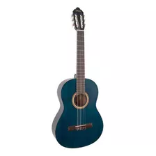 Valencia Guitarra Clásica De 6 Cuerdas, Derecha, Azul Tran.