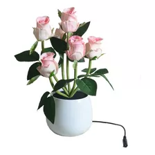 Lámpara Flor De Rosa Lámpara De Maceta De Simulación Led*6