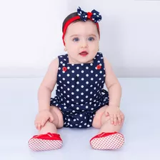 Roupa De Bebe Body Jardineira Romper Menina 100% Algodão 