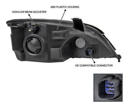 Fit Ford 2005-2007 Focus Zx4 Euro Black Crystal Headligh Kg1 Foto 3