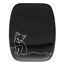 Mousepad Com Poio De Pulso Ergonômico Gatinho Minimalista