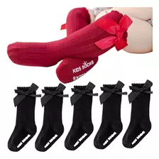 5par Toddler Niñas Bowknot Calcetines Algodón Antideslizante