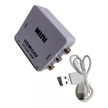 Mini Adaptador Conversor Hdmi Para Video Composto Rca 2av Nf