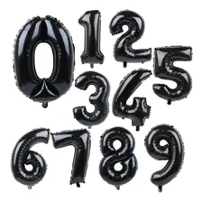 Globos Números Metalizados Negro 16 Pulgadas 40cm X 1 - Cc