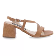 Sandalias De Cuero Con Taco Super Comodas Verano Mujer 