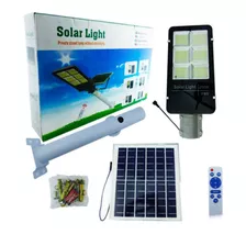 Foco Solar Kit 200 Led, 200w, Con Poste Y Control Remoto.