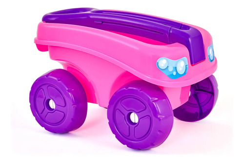 Carrinho De Praia Infantil Menina Big Girl Rosa E Roxo