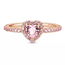 Anillo Pandora Corazón Relieve Brillante Rosa + Kit D Regalo