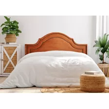 Cabeceira Curva Dupla Tachas Fume - Casal Suede Terracota