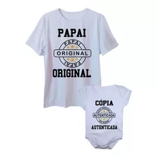 Kit Camiseta E Body De Bebê Pai E Filho Papai Plus Size