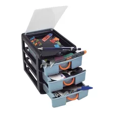 Organizador Mini Gaveteiro Multiuso Mesa 3 Gavetas Pequenas 