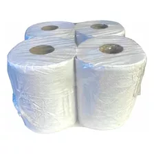 Pack 4 Rollos Bobinas Toalla Tissue Doble Hoja X 20cm Blanca