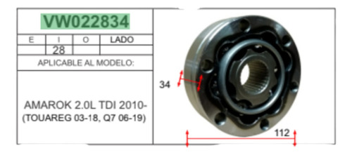 Balero Homocintico Lado Caja De Amarok Tdi Touareg Vw022834 Foto 7