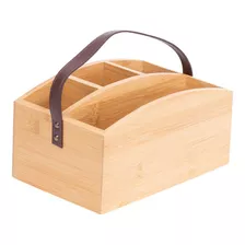 Porta Talheres Com Alça Em Couro Ecokitchen Bambu Mimo Style