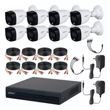 Dahua Kit De Circuito Cerrado Full Color 8 Cámaras 2 Mp Con Accesorios Incluidos Kit De Video Vigilancia Con Detección De Movimiento Y Cámaras De Seguridad Alta Resolución