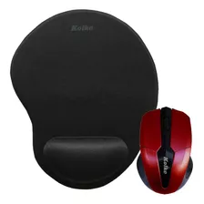 Combo Kit Mouse Inalambrico Y Pad Apoya Muñeca Oficina Pc