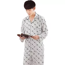 Pijama De Manga Larga De Algodón Suave Y Ligero Para Hombre