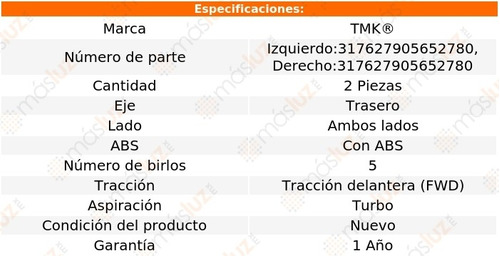 2- Mazas Traseras Con Abs Volvo S80 5 Cil 2.5l 2006 Tmk Foto 2