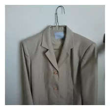 Traje Sastre P/dama 3 Pieza T-28 Color Beige Bien Cuidado