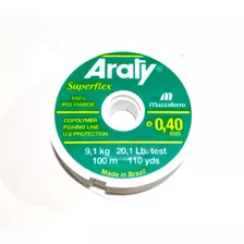 Nylon Araty Superflex 0,40 X 300 Metros Baja Memoria 9 Kg 