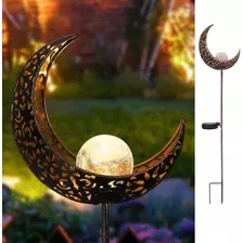 Lampara Solar De Jardin Con Forma De Luna