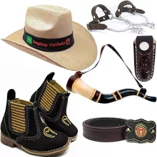 Kit Infantil Country Cowboy Bota + Berrante + Acessorios