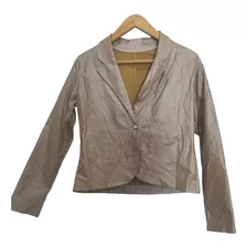 Campera-trench-chaqueta-blazer Dorada Brillosa Elastizada S