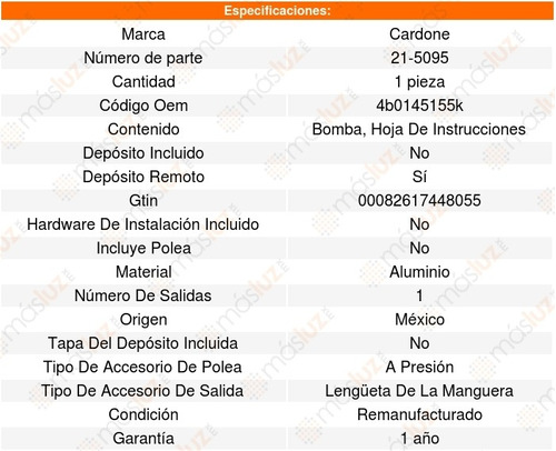 Bomba Direccion Audi Rs6 2004 Cardone Foto 5