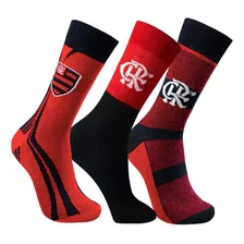 Kit 3 Pares Meia Casual Oficial Flamengo - Ref 73200