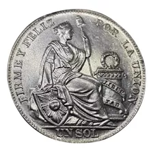 Un Sol Perú 1934 Moneda De Plata Sin Circular 