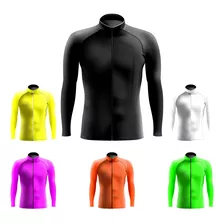 Jersey De Ciclismo Neon Fluo Alta Visibilidad Manga Larga