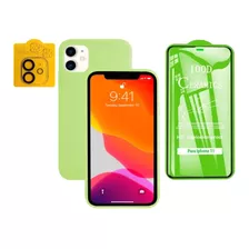 Silicone Case + Ceramico + Vidrio Camara Para iPhone 11