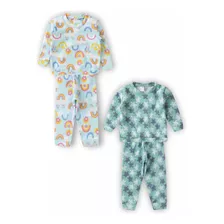 Kit 2 Pijama Inverno Infantil Menina Menino Longo Frio Soft 