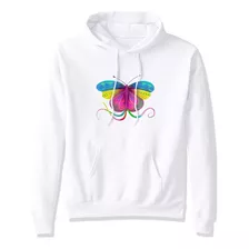 Sudadera Con Gorro Mariposa Acuarela Colores Mexico 