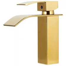 Torneira Banheiro Quadrado Monocomando Cascata Gold. Dourado