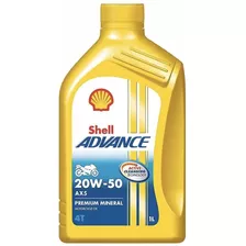 Aceite Shell Advance 20w50 Ax5 Mineral Premium 1l Para Moto