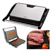 Sanduicheira Elétrica Portatil Antiaderente Grill Inox 750w Cor Preto 110v