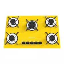 Fogão Cooktop Gás Chamalux Cooktop 5 Bocas Ultra Chama Amarelo 110v/220v