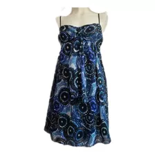 Vestido De Fiesta Sans Doute Azul De Gasa Forrado, Strapless