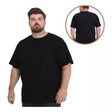 Camiseta Preta Masculina Overside Blusa Algodão Plus Size G1