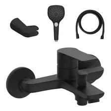 Monocomando De Ducha Negro Mate Blaster Fabricado Bronce 