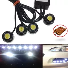 Kit Mini Farois De Milha Led Branco Para Parachoque Com Led 